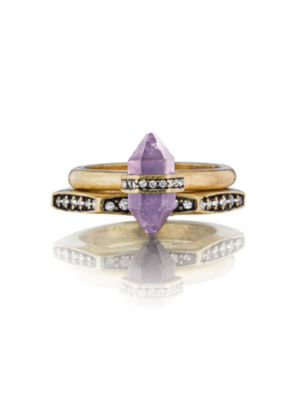 Chloe + Isabel Medina Amethyst Stackable Rings